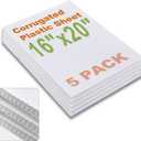 Falling in Art 16x20 Corrugated Plastic Board, 5 Pack Coroplast Plastic Sheet, 3/16 Inch Thick White Double-Sided Blank Poster Board for Indoor and Outdoor Use