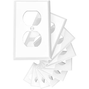 10-Pack Unbreakable 1-Gang Standard Size Duplex Receptacle Wall Plates  Durable Polycarbonate Thermoplastic Electrical Outlet Covers in White