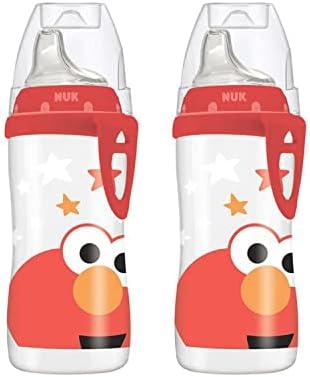 NUK Elmo Active Cup, 10oz, 2 Pack – BPA Free, Spill Proof Sippy Cup (No Lids)