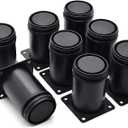 3 Inch Metal Furniture Legs Stainless Steel Adjustable Legs Black Metal Legs Round Cabinet Legs for Coffee Table Cabinet Desk Sofa Shelves, Pack of 8