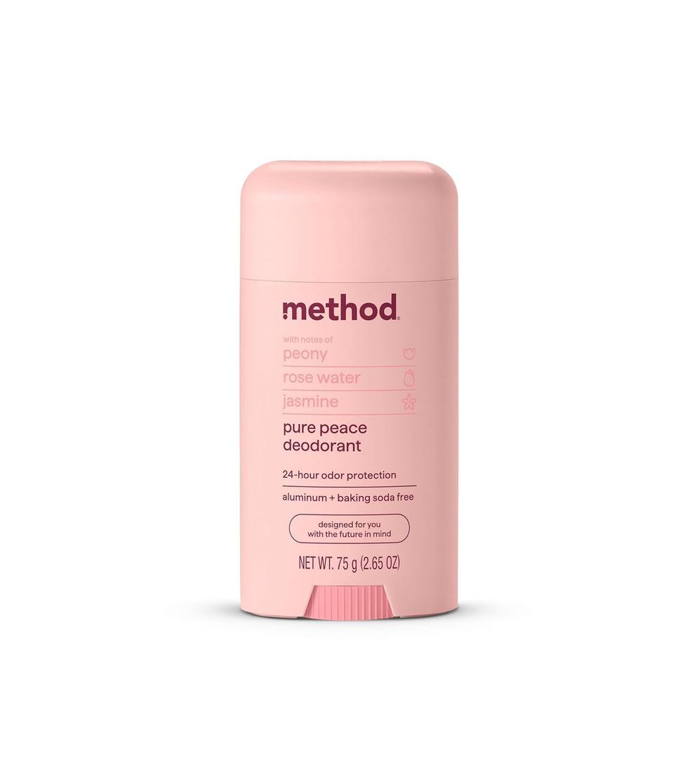 Method Deodorant, Pure Peace, Rose Water, Peonies + Pink Sea Salt notes, 24 Hour Odor Protection, 2.65 oz (2.65 Ounce (Pack of 1))