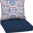 Arden Outdoor Deep Seat Cushion Set, 22 in x 24 in, Weather-Proof, Rain-Proof, Fade Resistant Patio Cushion Clark Blue