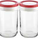 Tribello 22oz Mason Jar Wide Mouth, Canning Jars Perfect To Keep Fresh All Your Homemade Smoothies, Fruit Drinks And Yogurt pack of 2