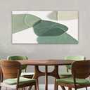 Canvas Wall Art Color Block Line Art Prints Green And White Geometric Color Block Art Painting Modern Artwork Decor For Living Room Bedroom Kitchen 24x48 In