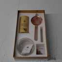 Matcha Traditional Starter Set, 4 Pieces, Double-Walled Glass Bowl, Rose Gold Sifter, Bamboo Whisk Chasen, 1g Measuring Spoon for Preparing Matcha