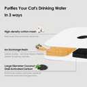 16-Pack Cat Water Fountain Filter Compatible With Catit Pixi Water Fountain Filter Replacement Triple Action Water Filter, 4 Pump Tubes 1 Hard Brush