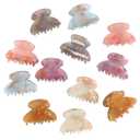 Claw Jaw Clips 12PCS Small for Thin Hair Styling Accessories Classic Clamp for Women Girls (Sequins)