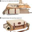 Multifunctional Wicker Picnic Basket Set for 2 with Blanket and Picnic Table, Insulated Picnic Set with Full Tablewares for Camping Outdoor Couples,Natural