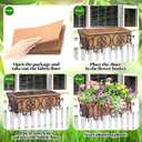 4 Pcs 30 Inch Fabric Plant Window Box Liners Rectangle Non-Woven Planter Basket Liner Insert Brown for Outdoor Garden Fence Wall Railing Hanging Flower Pot, Moisture Retention