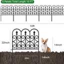 AMAGABELI GARDEN & HOME 5 Panels 32in(H)10ft(L) Decorative Garden Fences and Borders for Dogs No Dig Rustproof Metal Fence Panels Garden Edging Border Animal Barrier Fencing for Flower Beds Black