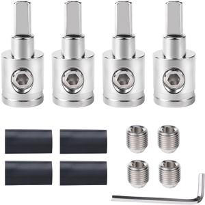 4PCS Heavy-Duty Car Stereo Audio Wire Reducer - 0 Gauge to 4 Gauge for Amp Input, AWG Pin Power & Ground Connection