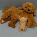 HyDren Nurturing Dog Stuffed Animal Sets Soft Cuddly Golden Retriever Plush Toys Nursing Mommy Dog with  Stuffed Baby Puppies for Kids Birthday Christmas Party Favor Gifts (Golden Retriever)