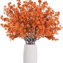 Uieke 15Pcs Artificial Fall Flowers Babys Breath Flower Bulk Fake Orange Silk Flowers Artificial Gypsophila Bouquet Floral for Home Festival Wedding Party Dcor
