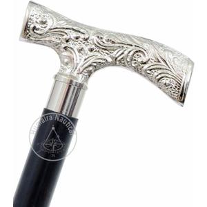 Deluxe Brass Walking Stick with Silver Handle, Elegant Support Cane for Men and Women