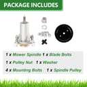 187292 587819701 Spindle Assembly with 195945 Pulley for 42" 46" 48" 54" Mower Decks Fit for Husqvarna YTH22V46 YTH24V48 YTH24k54, Craftsman YS4500, YT4000, Replaces OEM 532187292 587819701