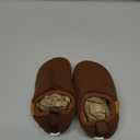 Toddler Kids Slippers Boys Girls Indoor House Shoes Non-Slip Fuzzy Warm Woolen Bedroom Baby Slip On Slipper Cozy Lightweight Walking Shoes for Home Outdoor Winter Unisex (6 Wide Toddler, Brown)