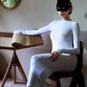 RUIBAVYA Bodysuits for Women Sexy Bodystocking Bodysuit Tights Nylon Sheer Catsuit Long Sleeve Pantyhose Bodycon Dress