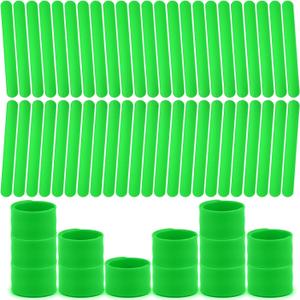 50PCS Silicone Slap Bracelets for Kids - Bulk DIY Craft Project Party Favors, Customizable Snap Bands for Birthdays, Halloween, Christmas, Classroom Prizes & Holiday Gifts(Green)