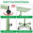 Salon Tray, Metal Feet Salon Rolling Tray Cart, Salon Tray on Wheels with Adjustable Height, Salon Color Tray Ideal Use As Tattoo Tray, Medical Tray, Dental Tray…
