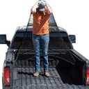 TacoNets Upgraded Highly Elastic Cargo Net, USA Company, Simple Truck Bed Cargo Mesh Organizer, Suitable for Light Loads, Heavy Duty Carabiners, 4'x4' (Full Size Trucks - Single Layer)