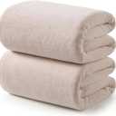 REDKISS 2 Pack Microfiber Extra Large Bath Sheets, 35 x 70 Inches, 670G, Soft and Absorbent, Quick Dry Oversized Bath Towels, Perfect for Bathroom, Plush Shower Towels for Spa, Gym & Hotel, Beige