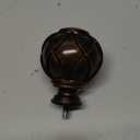 KAMANINA Curtain Rods for Windows 48 to 84 Inch, Antique Bronze Heavy Duty Curtain Rod Adjustable, 7/8 Inch Single Decorative Drapery Rod 32 to 86 Inch(2.6-7.1Ft), Netted Texture End