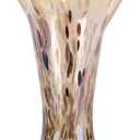 9.0"H Amber Glass Vases for Flowers, Unique Hand Blown Glass Vase Amber Gold Home Decor, Wide Mouth Colorful Flower Vase Centerpieces, For Living Room Table Bookshelf, Bathroom Office Shelf Decorative