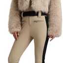 GSOU SNOW Women Ski Suit One Piece Snowsuit Snowboard Faux Fur Collar Slim Jumpsuit Jacket Insulated Windproof Outdoor Winter M