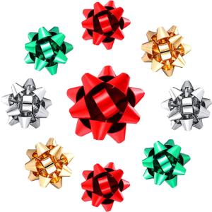 Christmas Brooch Pins Festive Xmas Bow Brooches for Women Girls Winter Holiday Party Gifts (9PCS Red Green)