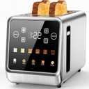 Touch Screen Toaster 2 Slice, Stainless Steel Smart Digital Toasters with Single Slot Toasting, Memory Function, 5 Bread Types & 6 Shade Settings, 1.5" Toasters 2 Slice Wide Slot, 900W