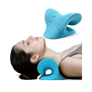 RESTCLOUD Neck and Shoulder Relaxer, Cervical Traction Device for TMJ Pain Relief and Cervical Spine Alignment, Chiropractic Pillow Neck Stretcher (Blue)