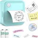 Label Maker Machine with Tape - Mini Sticker Printer Bluetooth Label Printer for Home Office Organization, Wide Waterproof Labels, Portable Thermal Sticker Maker