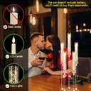 6 Set 5 Arms Acrylic Candelabra Centerpieces for Wedding Table Decorations,Clear Candlesticks Holder with Acrylic Shade for Valentine's Day Dinner Party Fireplace Gift with LED Candle