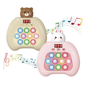 Electronic Pop It Game with LED Screen - 2-Player Online Bubble Pop Fidget Toy, Brain Training STEM Game for Kids 3-12, Anti-Anxiety Sensory Toy, Educational Birthday Gift for Boys Girls（（Brown）