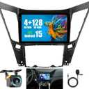 4+128G Radio for Hyundai Sonata 2010-2015, 9" Touch Screen for Sonata Bluetooth Radio with Wireless CarPlay/Android Auto, 5GHz WiFi, Bluetooth 5.0, EQ, GPS Navigation, 1280 * 720, Backup Camera