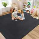 Large Area Rugs for Bedroom Living Room - 8x10 Feet Ultra Soft Dark Grey Rug Thickened with Memory-Foam, Solid Modern Minimalist Carpets for Home Decor, Non-Slip and Comfy Nursery Room Rugs