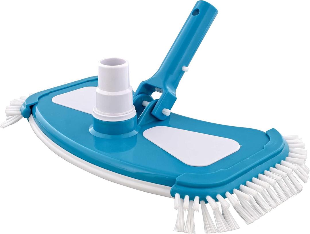 U.S. Pool Supply 12" Deluxe Weighted Butterfly Pool Vacuum Head with Side Brushes, Swivel Hose Connection, Pole Handle - Clean Debris Above Ground & In-Ground Swimming Pools, Spas Vinyl Liner Safe