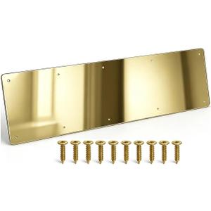 Door Kick Plate, Metal Kickplate for Bottom of Door,6x28 inch Aluminum Metal Plate Rounded Corners for 30" Interior Exterior Doors (Gold Mirror)
