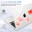 for MacBook Air 13.6 inch Case M4 M3 M2 2025 2024-2022 Release Model A3240 A3113 A2681, Sturdy Plastic Hard Shell Case for MacBook Air M2 13 inch with Touch ID, Spring Floral