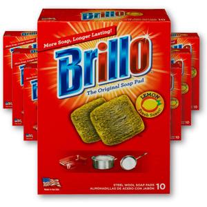 Brillo Steel Wool Soap Pads Lemon, 10 Count
