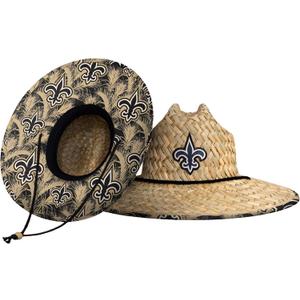 NFL Team Logo Americana Floral Lifeguard Beach Straw Sun Hat (One Size)