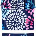 Century Star Girls Tankini Charlotte Flounce Swimsuit Two Piece Swimwear Bathing Suit Set for Summer Beach (6-7 Years, Navy Fireworks)