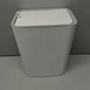 rejomiik Small Bathroom Trash Can with Lid, 3.2 Gallon Step Garbage Can with Handle, Slim Mini Wastebasket Bin for Bedroom, Office, Dorm, White