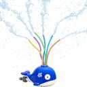 HeySplash Water Sprinkler Toy, Sprinkler for Kids Outdoor Play with 6 Wiggle Tubes, Summer Water Toys for Kids, Splashing Fun for Outdoor Backyard Lawn, Attaches to Garden Hose, Whale