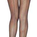 Womens Sexy Back Seam Fishnet Tights Sparkle Fishnet Stockings with Rhinestone Backseam OneSize