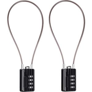 SEPOX Versatile Twins Resettable 4-Digit Combination Padlock with Extrem Long Cable  Personalized Password, Durable Vinyl Steel Cable, Multipurpose Lock for Suitcase, Gym  Black 32cm Cable
