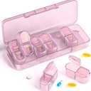 Pillex Pill Organizer 2 Times a Day, AM PM Pill Organizer 7 Day, Weekly Pill Box 2 Twice a Day, Travel Pill Case 7 Days, Medicine Organizer for Medication, Vitamins, Fish Oils, Supplements (Pink Purple)