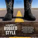 Canyon Trails Men's Cowboy Boots - Square Toe Western Boots with Embroidery, Pull-On Fit, Durable Rubber Sole Mens Shoes (10, Black)