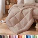 Cal King Size, Mauve Alternative Down Comforter - Warm, Lightweight & Breathable Hotel Quality Bedding Set for Men, Women, Kids & Teens - All Season Oversized Cooling Microfiber Duvet Insert Comforter