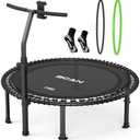 BCAN BT4 Soft Land Pro Adult Bungee Rebounder Trampoline Handle|FED Fitness | 38/40/48 in, 500 lb Capacity, Adjustable Tension Bungees, One-Piece Frame, Quiet Low-Impact Workout, Phone Holder & 2 Socks